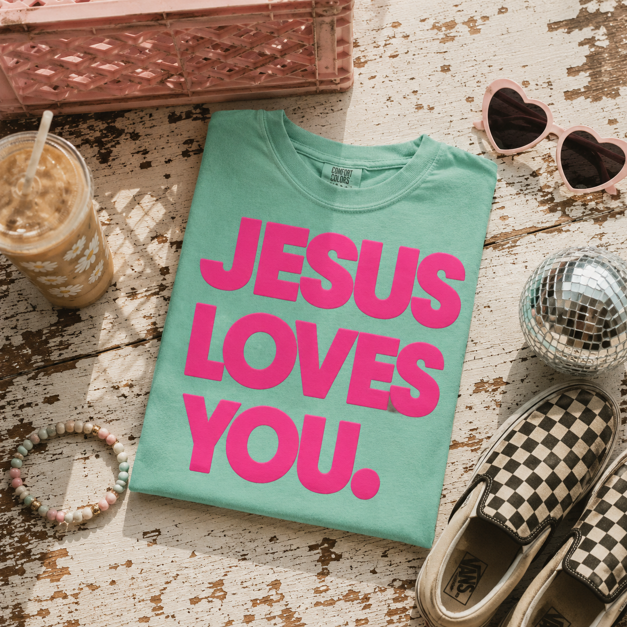 Jesus Loves You Puff Screen Tee